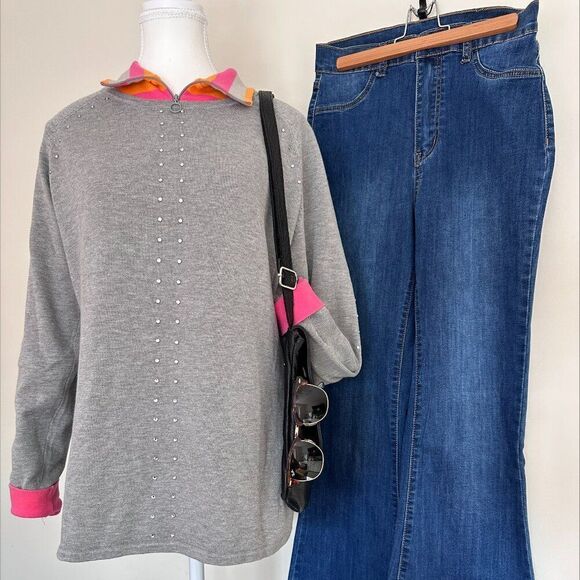 Love and Legend classic denim jacket, sz14, distressed look, acid wash, EUC - Picture 15 of 16